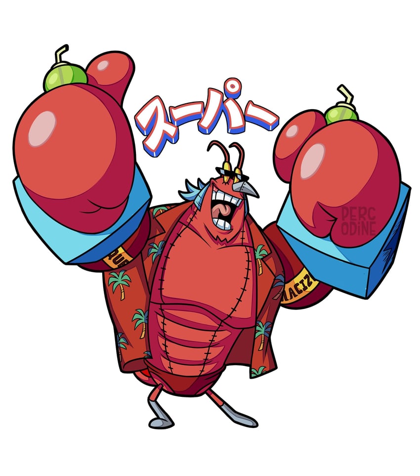 franky and larry the lobster (one piece and 1 more) drawn by percodine