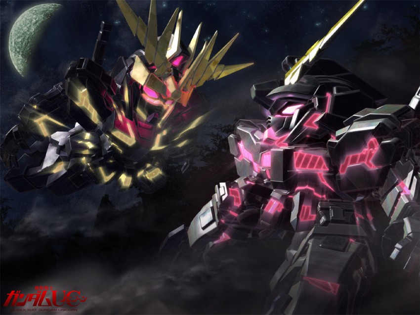 unicorn gundam and unicorn gundam banshee (gundam and 2 more) drawn by a_mituhashi