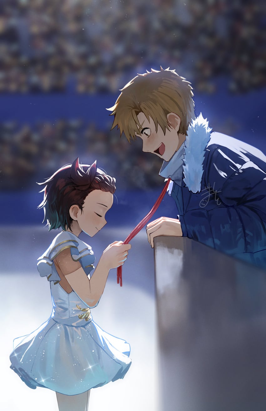 yuitsuka inori and akeuraji tsukasa (medalist) drawn by gomashiwo_o