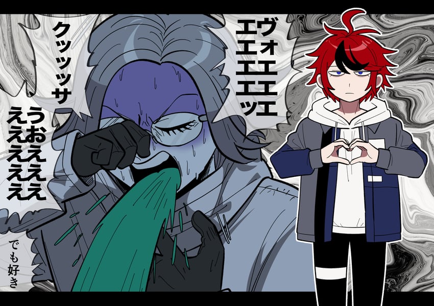 aotsuki eito and sumino takumi (the hundred line -last defense academy-) drawn by furukawa_(yomawari)