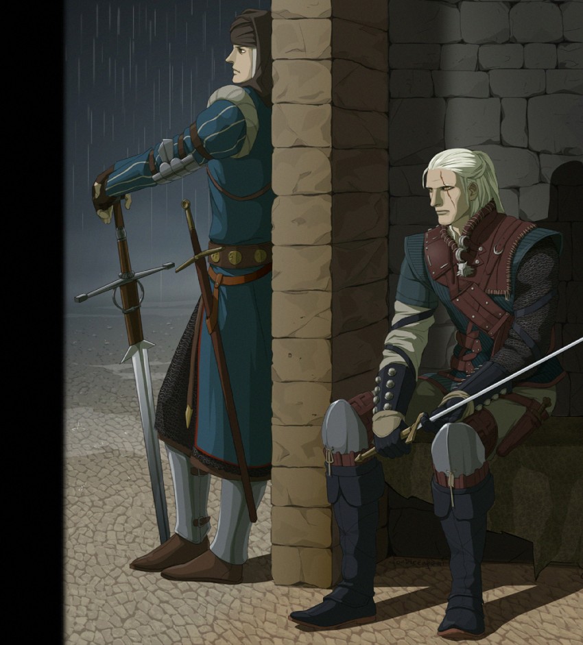 geralt of rivia and vernon roche (the witcher and 1 more) drawn by gb_(doubleleaf)