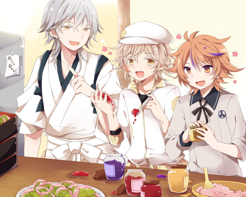 tsurumaru kuninaga, gotou toushirou, and monoyoshi sadamune (touken ranbu) drawn by uguisu_mochi_(ykss35)