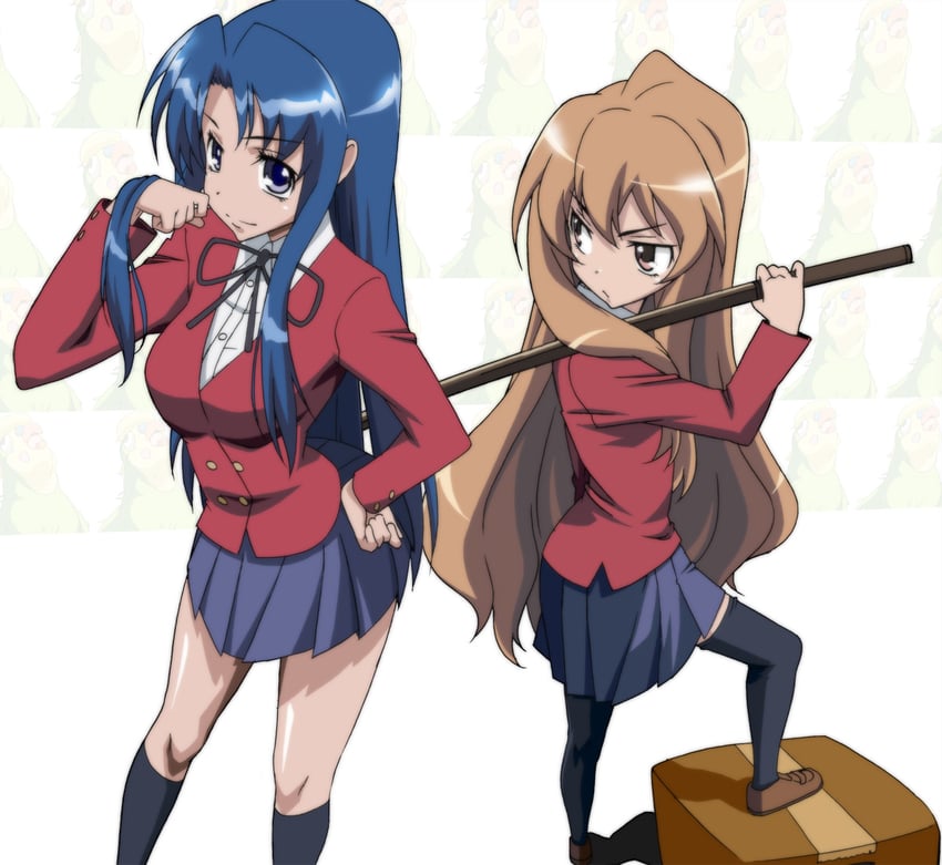 aisaka taiga and kawashima ami (toradora!) drawn by idoke_kaeru and yuukami_(wittsu)