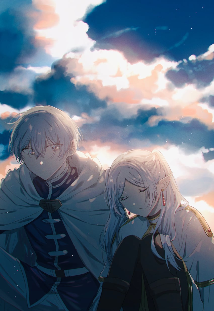 frieren and himmel (sousou no frieren) drawn by yoichi_hnkn