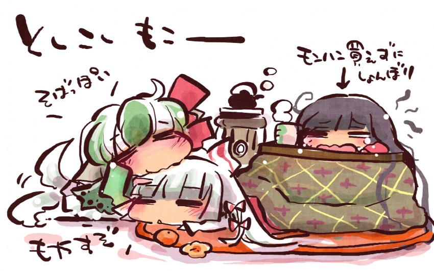 fujiwara no mokou, kamishirasawa keine, houraisan kaguya, and ex-keine (touhou) drawn by usoneko