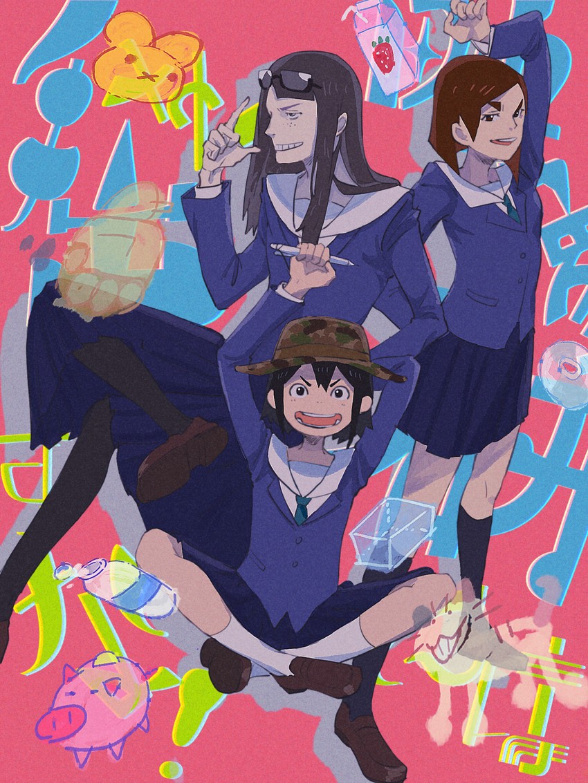 kanamori sayaka, asakusa midori, and mizusaki tsubame (eizouken ni wa te wo dasu na!) drawn by himawari_kappa