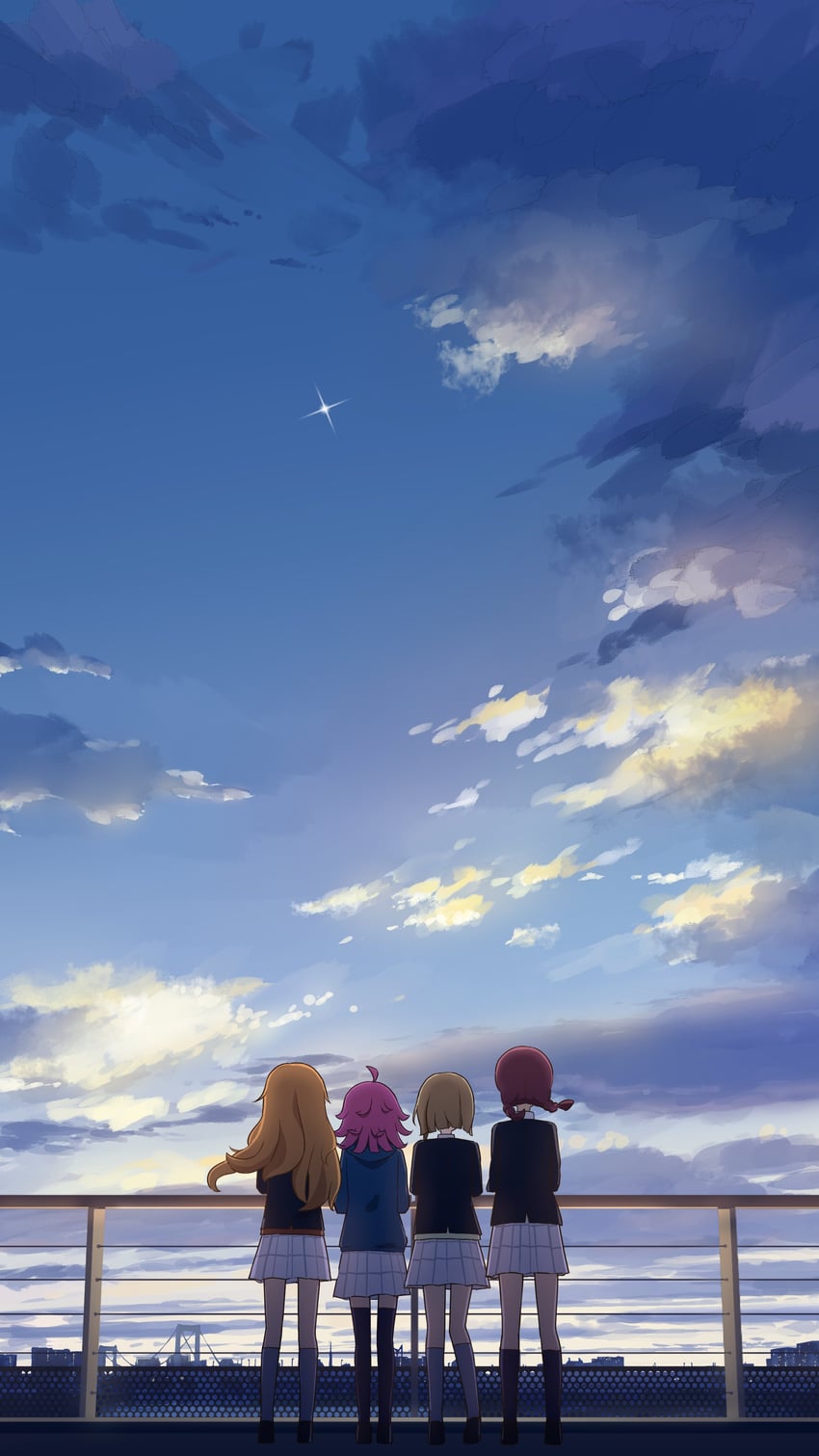 tennoji rina, nakasu kasumi, emma verde, and konoe kanata (love live! and 1 more) drawn by maju_(maju_magical)