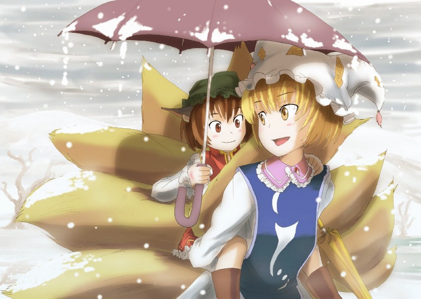yakumo ran and chen (touhou) drawn by buncha_to_imon