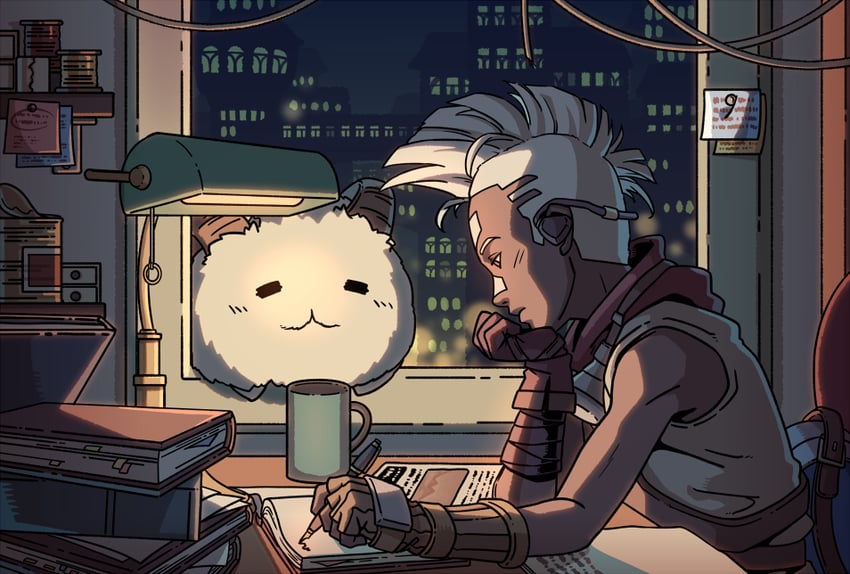 ekko and poro (league of legends and 1 more) drawn by wenny02