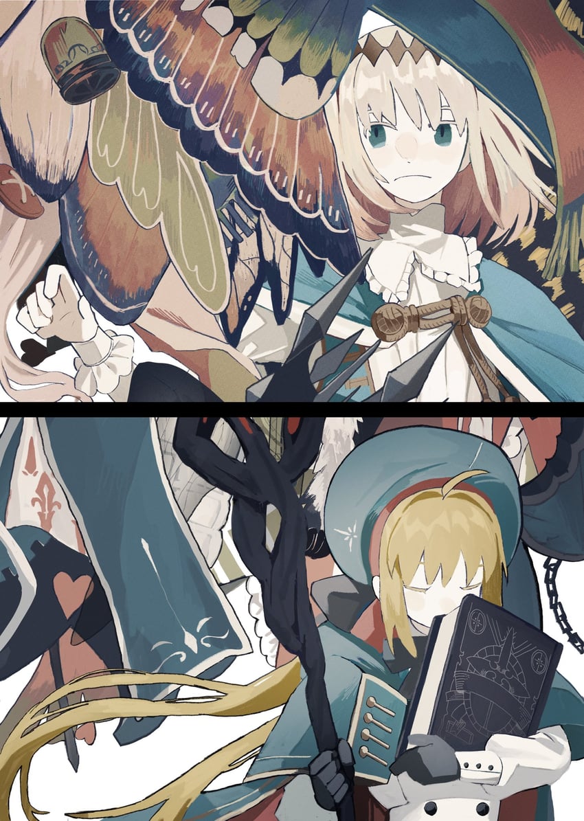 oberon and aesc (fate and 1 more) drawn by sost_fgo