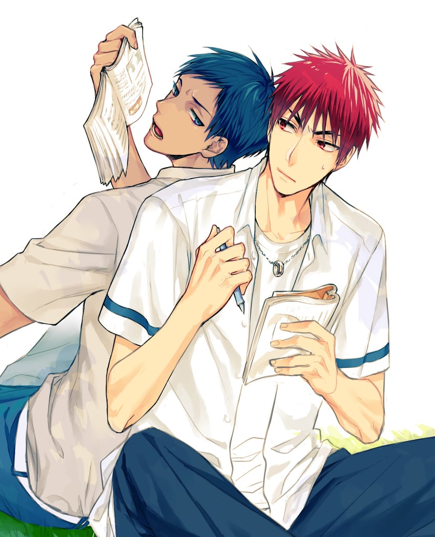 aomine daiki and kagami taiga (kuroko no basuke) drawn by yuuto_(sky_cloister)