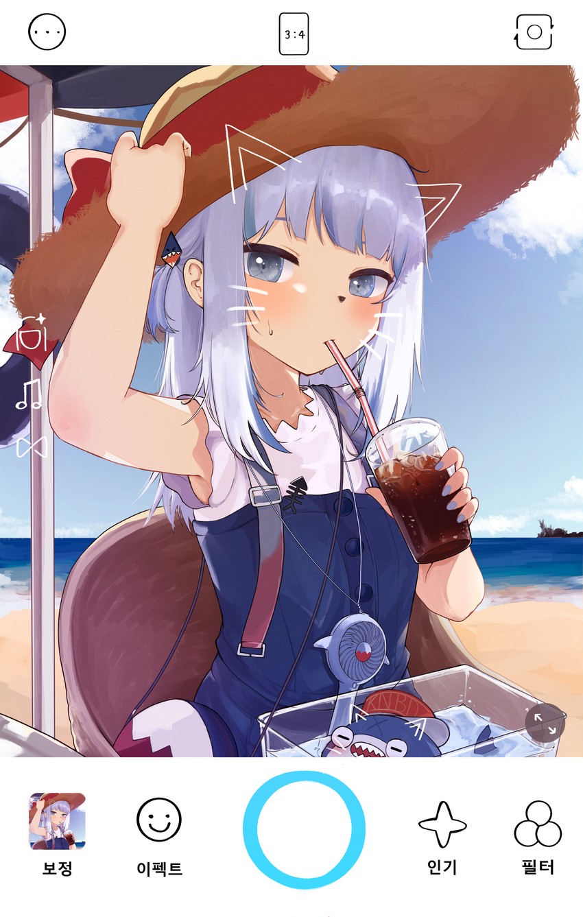 gawr gura and bloop (hololive and 1 more) drawn by knbd