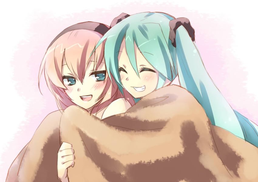 hatsune miku and megurine luka (vocaloid) drawn by hijiki_(hijikini)