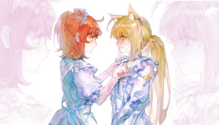artoria pendragon, fujimaru ritsuka, and artoria caster (fate and 1 more) drawn by eduoheshui