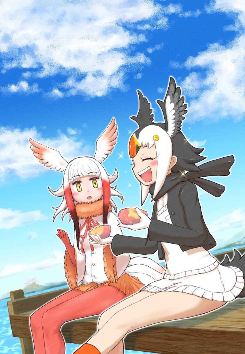 japanese crested ibis and atlantic puffin (kemono friends) drawn by aotsuki_tsutome