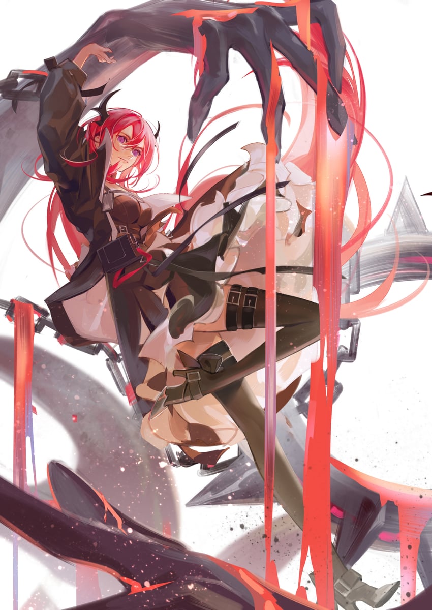 surtr and surtr's golem (arknights) drawn by e-majun