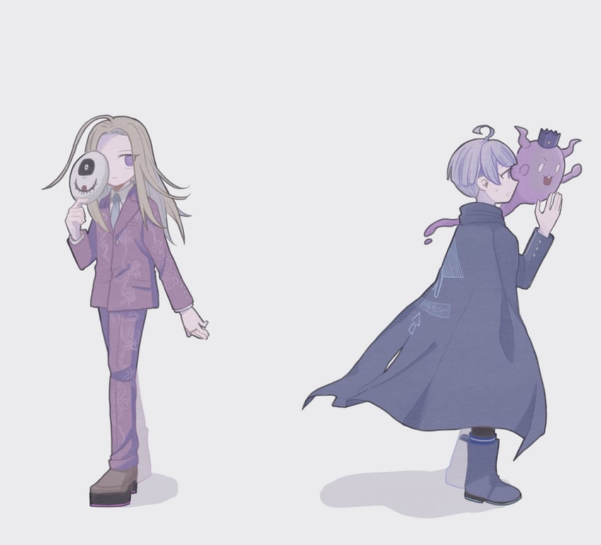 yuma kokohead, shinigami, and makoto kagutsuchi (master detective archives: rain code) drawn by ituya_ame