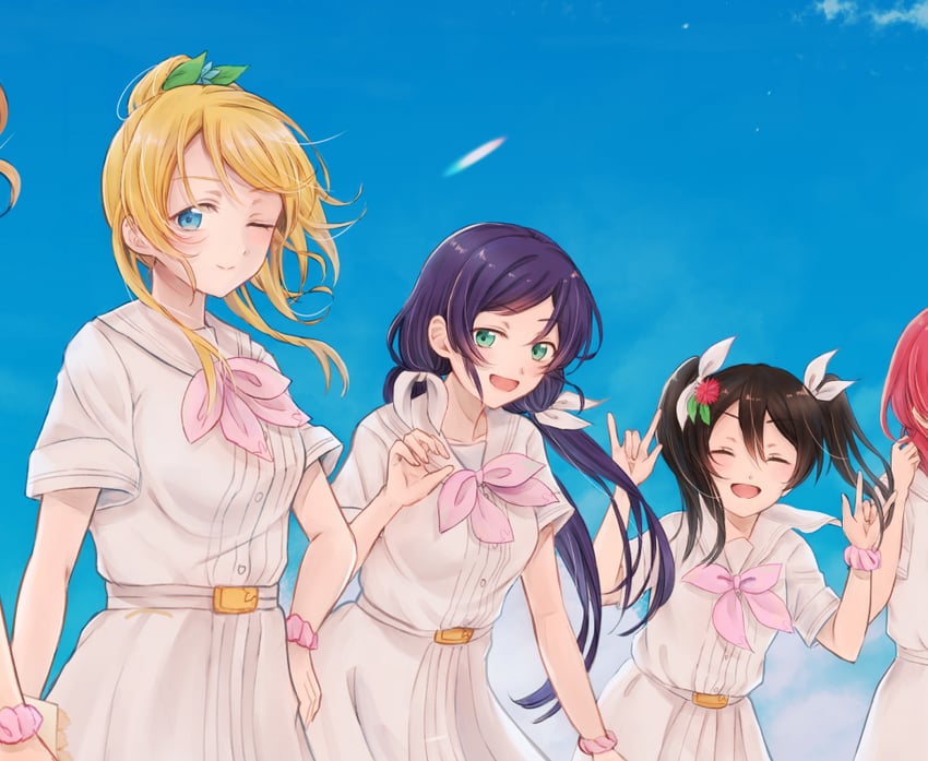 nishikino maki, tojo nozomi, yazawa nico, ayase eli, and kosaka honoka (love live! and 1 more) drawn by suito