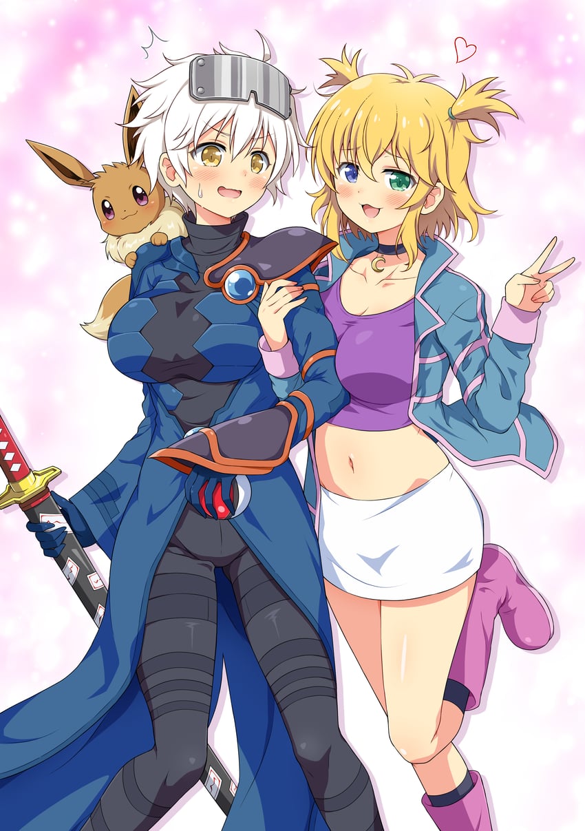 eevee, ryouna, miyabi, wes, and rui (pokemon and 3 more) drawn by eggman_(ni_tamagoex)