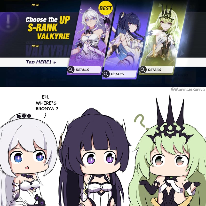kiana kaslana, raiden mei, and mobius (honkai and 1 more) drawn by marin_liekuriva