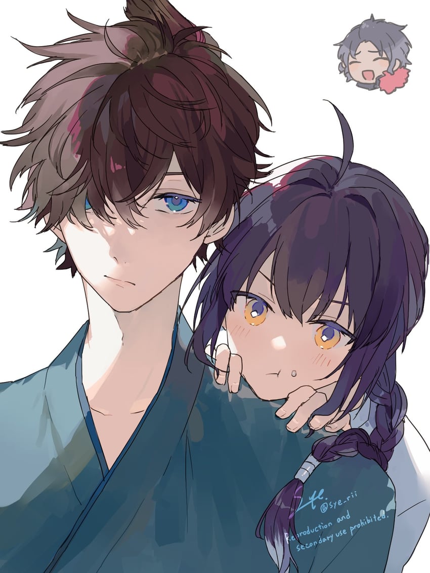 yamato takeru, miyamoto iori, and bartholomew roberts (fate and 2 more) drawn by syerii