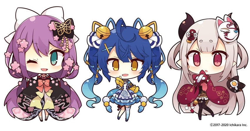 amamiya kokoro, sakura ritsuki, and naraka (nijisanji) drawn by muuran