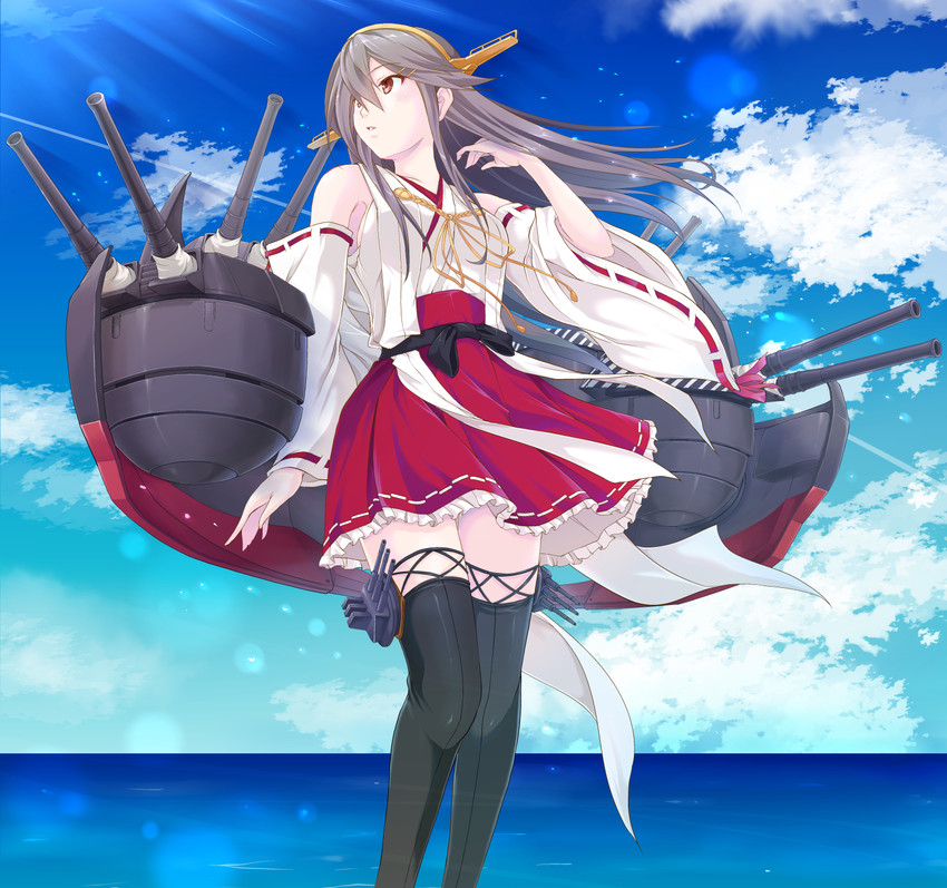 haruna and haruna kai ni (kantai collection) drawn by map_(blue_catty)