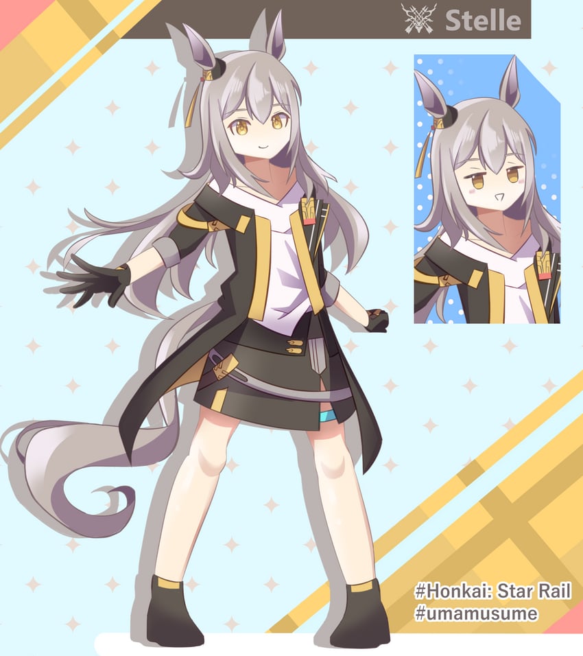 trailblazer and stelle (umamusume and 2 more) drawn by udon_pasuta