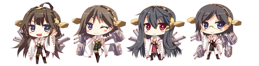 kongou, haruna, hiei, and kirishima (kantai collection) drawn by arikawa_satoru