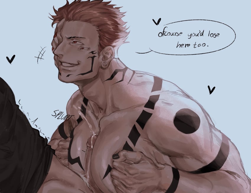 gojou satoru and ryoumen sukuna (jujutsu kaisen) drawn by echoei3