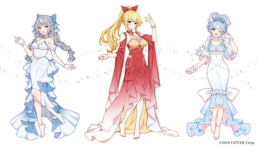 kaela kovalskia, kobo kanaeru, and vestia zeta (hololive and 1 more) drawn by puunyannyan
