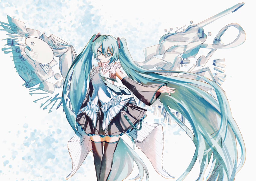 hatsune miku (vocaloid and 1 more) drawn by binggun_zhong_gou