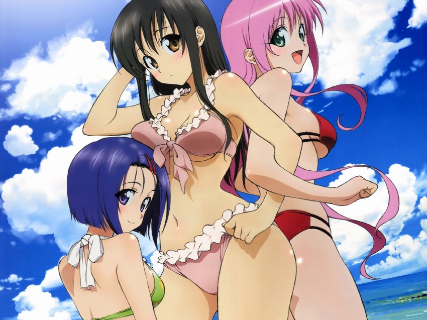 lala satalin deviluke, kotegawa yui, and sairenji haruna (to love-ru) drawn by takami_akio