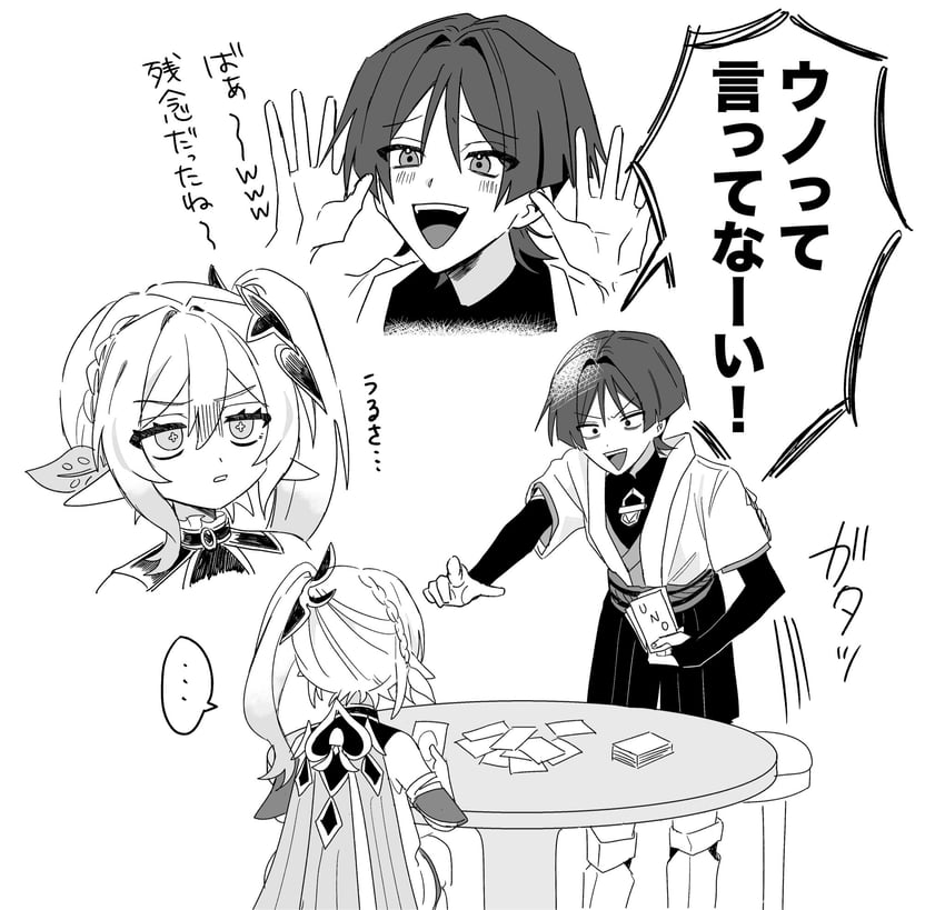 scaramouche, nahida, and wanderer (genshin impact) drawn by no6_gnsn
