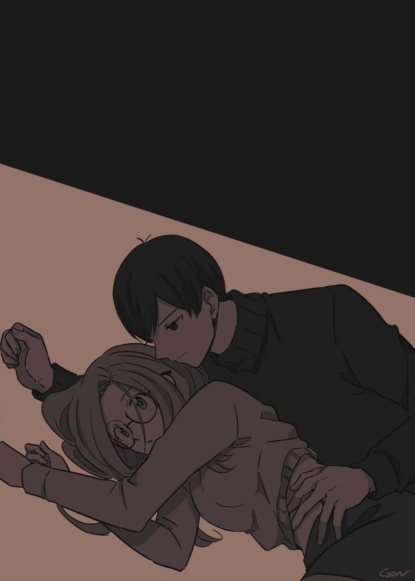 inoue miyako and ichijouji ken (digimon and 1 more) drawn by gdn0522