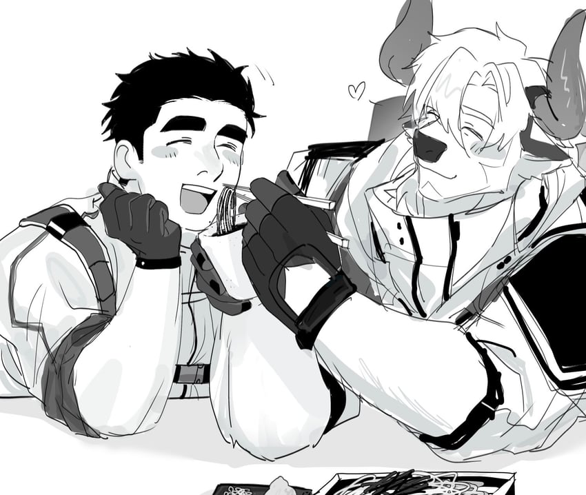 protagonist 3 and bigfoot (tokyo afterschool summoners) drawn by one_juneju_e