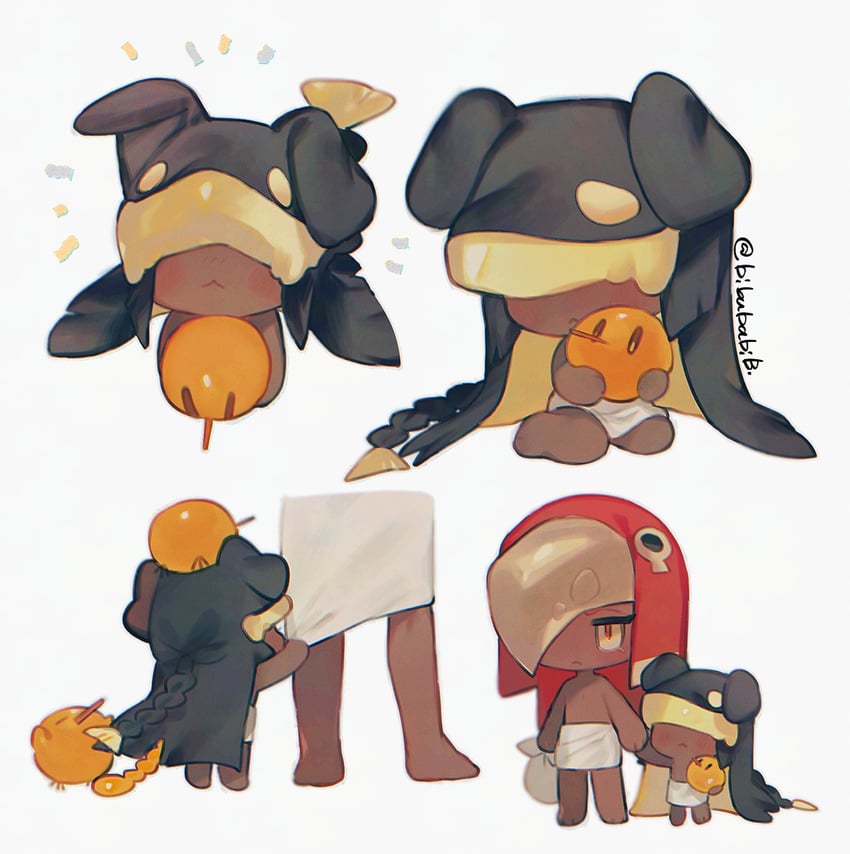 burnt cheese cookie, cheesebird, and smoked cheese cookie (cookie run and 1 more) drawn by bibubabib
