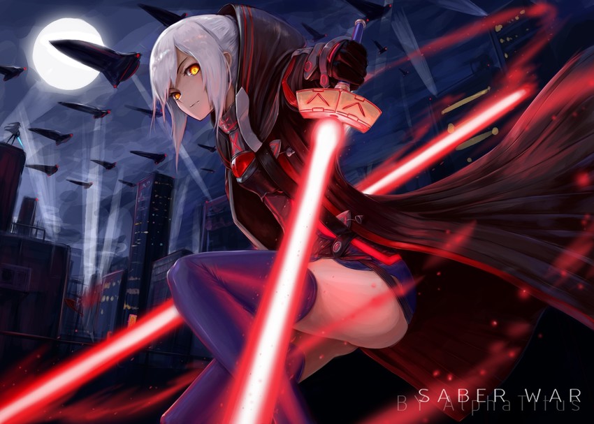 artoria pendragon and mysterious heroine x alter (fate and 1 more) drawn by alphatitus