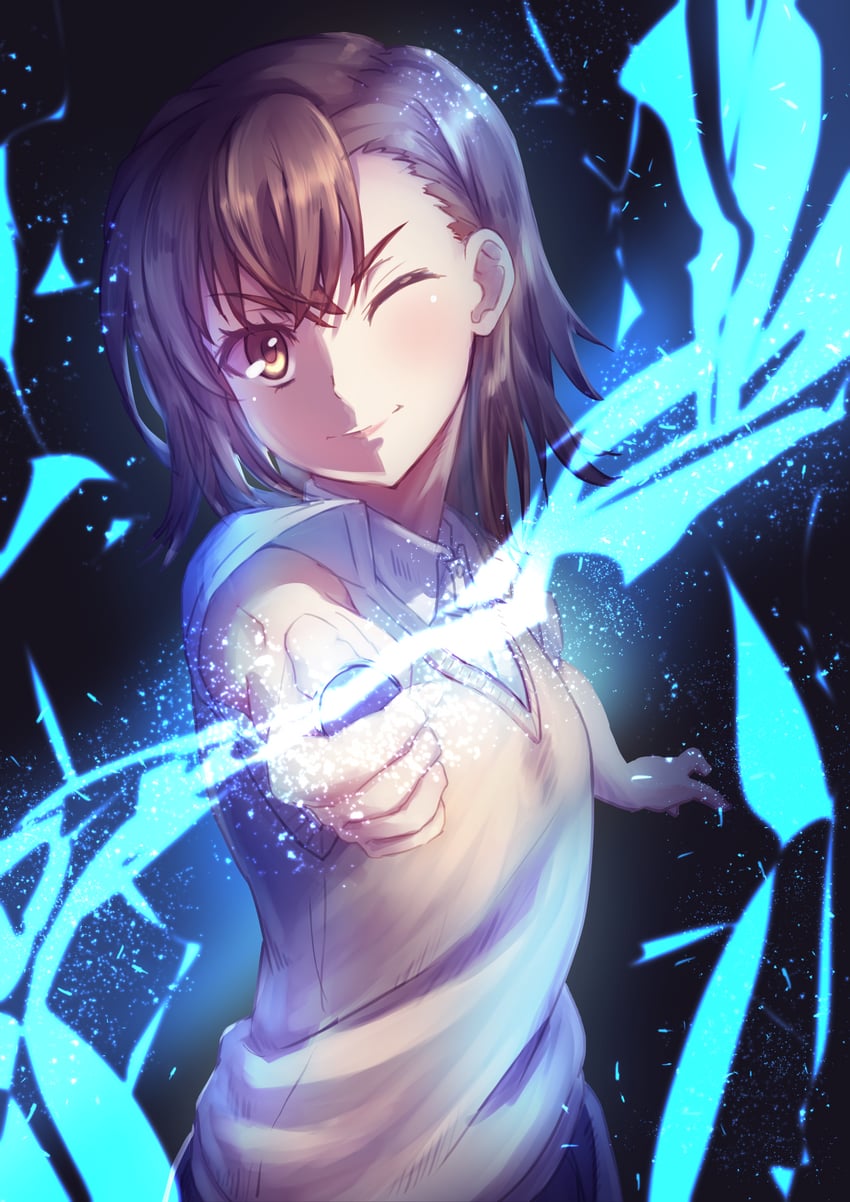 misaka mikoto (toaru majutsu no index and 1 more) drawn by grylls_kuma