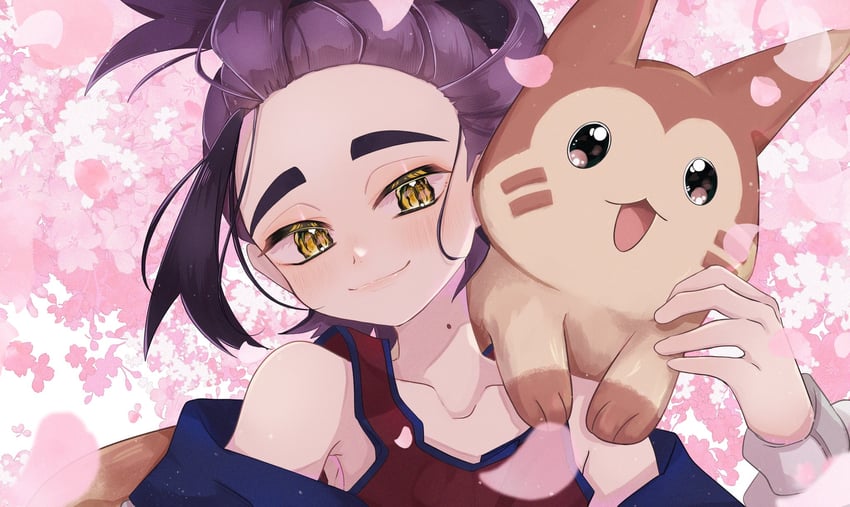 kieran and furret (pokemon and 1 more) drawn by chigiri_(_chigiri_)