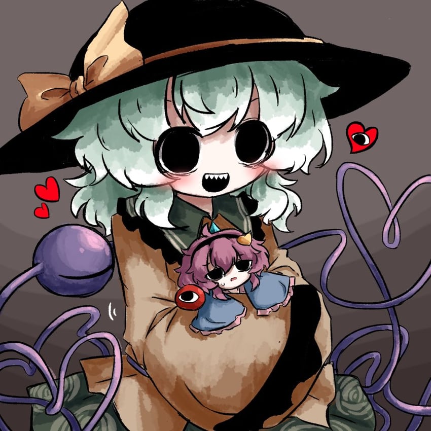 komeiji koishi and komeiji satori (touhou) drawn by heripantomorrow