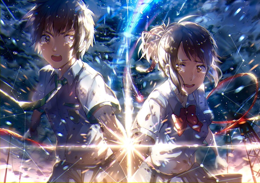 miyamizu mitsuha and tachibana taki (kimi no na wa.) drawn by tsugutoku