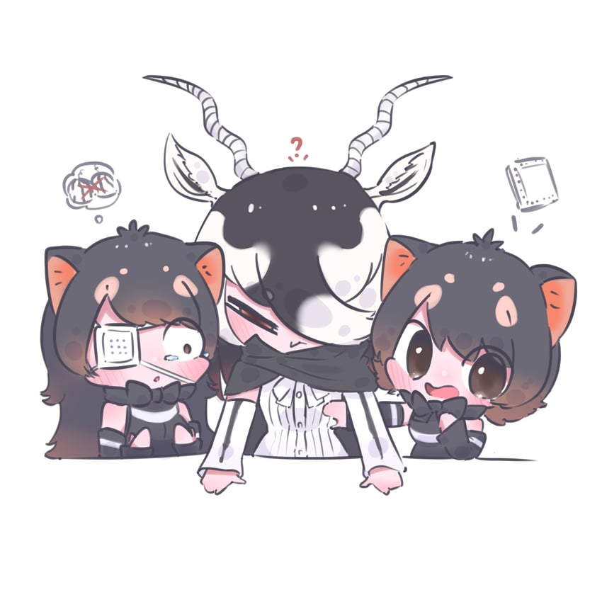 australian devil, tasmanian devil, and blackbuck (kemono friends) drawn by chai_chai_huishi