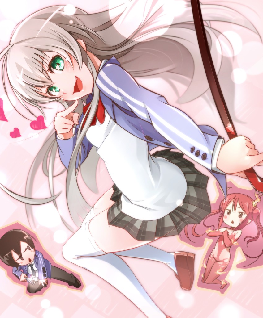 nyarlathotep, cthugha, and yasaka mahiro (haiyore! nyaruko-san) drawn by pemu