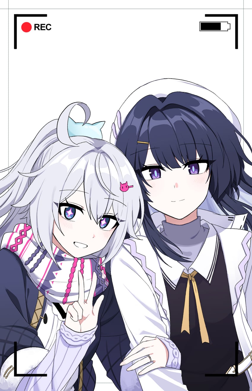 kiana kaslana and raiden mei (honkai and 1 more) drawn by lix_(iroiro3843)