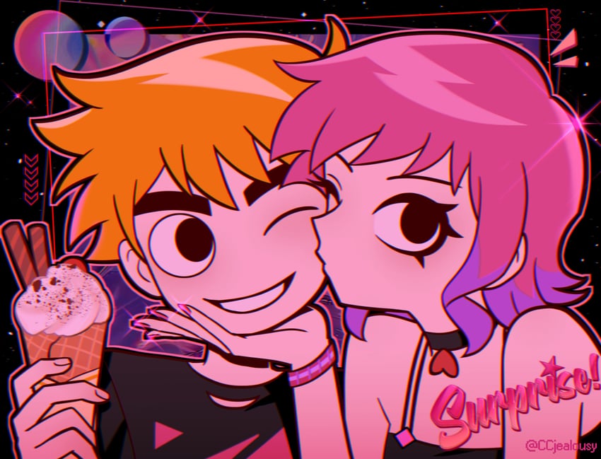 scott pilgrim and ramona flowers (scott pilgrim and 1 more) drawn by czy_(2894456992)
