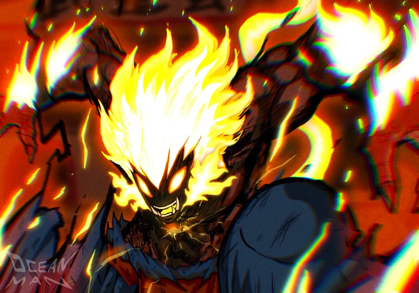son goku (dragon ball and 1 more) drawn by ocean_man_(artist)