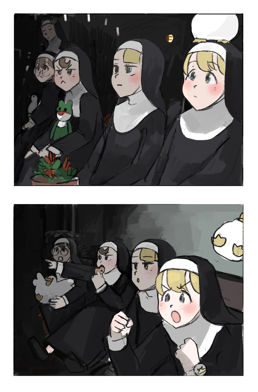 protagonist nun, hook-bang nun, half-bang nun, glasses nun, and star ...