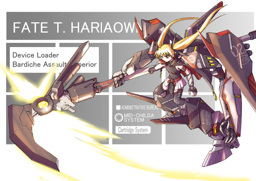 fate testarossa and bardiche (lyrical nanoha and 2 more) drawn by ishiguchi_juu