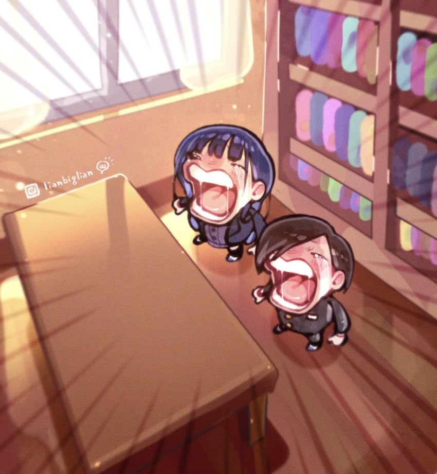 yamada anna and ichikawa kyoutarou (boku no kokoro no yabai yatsu) drawn by lianbiglian